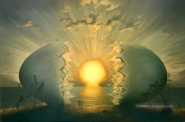 Surréalisme œuvres - lever de soleil par l’océan II surréalisme